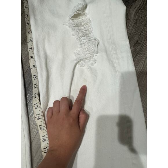 AllSaints Womens Ash White Boyfriend Distressed Jean Size 28 GUC - Picture 10 of 10